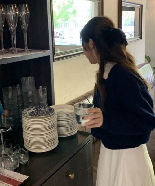 「ABITOKYO」 長袖ポロシャツ FREE ネイビー レディース_画像9