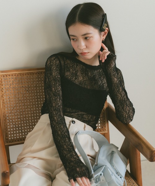 VANNIE U（ヴァニーユー） tシャツ ソフトレースシアートップス