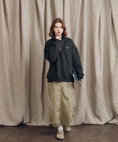 「MUHET」 スウェットカットソー MEDIUM チャコールグレー レディース_画像3