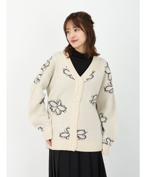 fifth（フィフス） カーディガン 花柄ニットカーディガン レディース