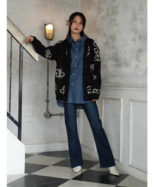 fifth（フィフス） カーディガン 花柄ニットカーディガン レディース