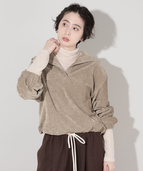 George's ベロアスタンドネック プルオーバー レディース : ZOZOTOWN