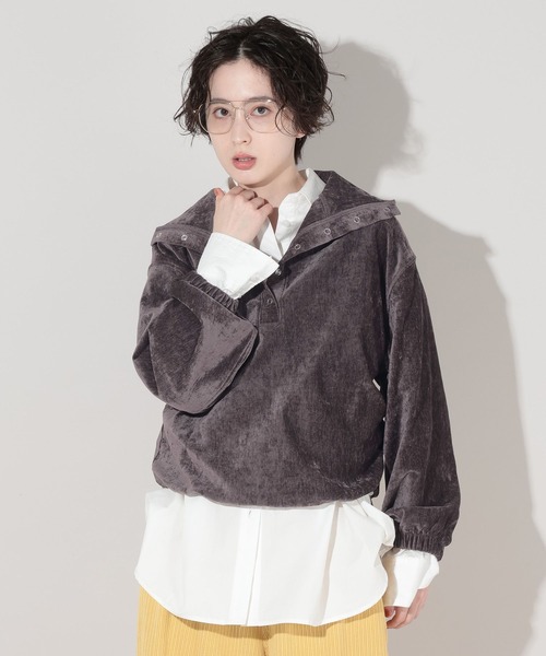 George's ベロアスタンドネック プルオーバー レディース : ZOZOTOWN