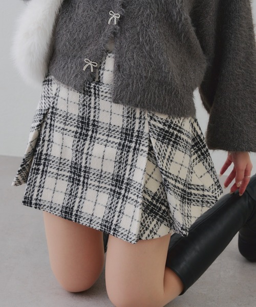 continuer de NICE CLAUP スカート チェックプリーツミニスカート