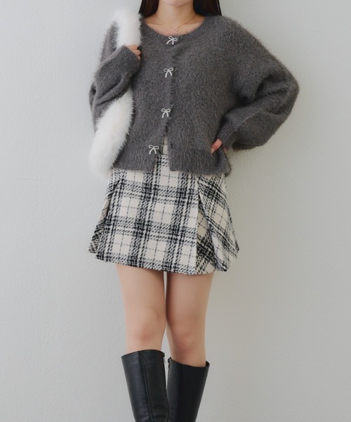 continuer de NICE CLAUP スカート チェックプリーツミニスカート