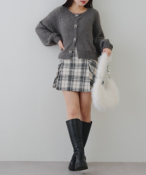 continuer de NICE CLAUP スカート チェックプリーツミニスカート