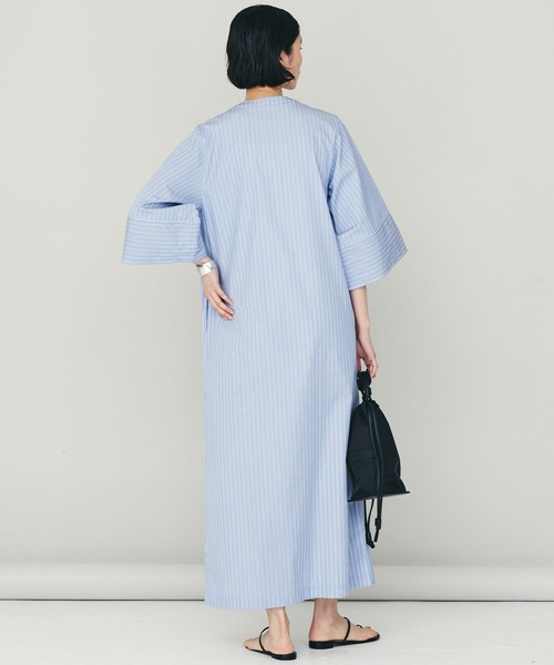 「Curensology」 7分袖ワンピース「THOMAS MASONコラボ」 FREE ブルー系その他5 レディース_画像3