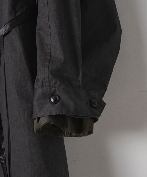 「Casper John」 チェスターコート MEDIUM ブラック メンズ_画像8