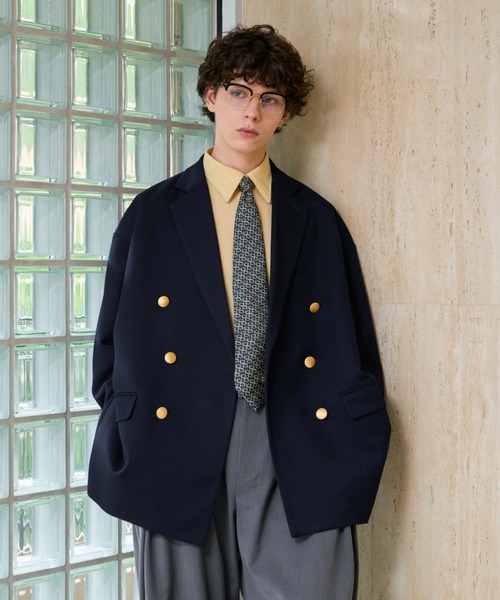 soerte ジャケット テーラードジャケット Loose Double Breasted 6B