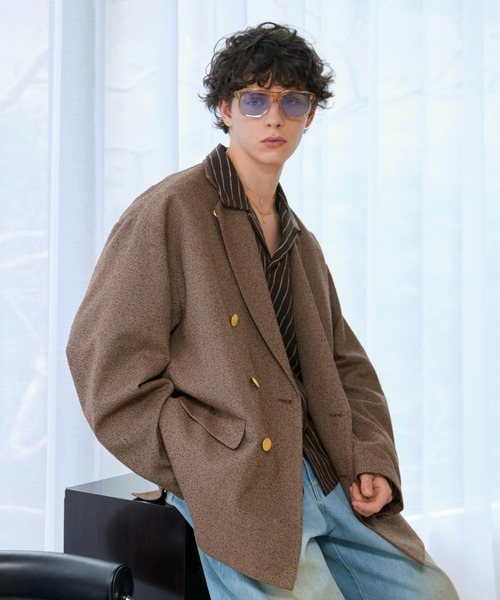 soerte ジャケット テーラードジャケット Loose Double Breasted 6B