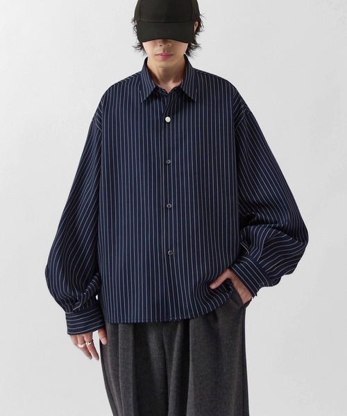 Lui's（ルイス） シャツ 「Neucon」BALLOON SLEEVE STRIPE OVER SHIRT