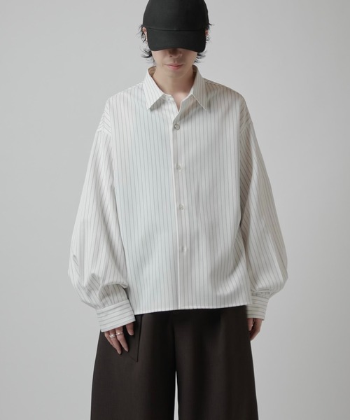 Lui's（ルイス） シャツ 「Neucon」BALLOON SLEEVE STRIPE OVER SHIRT