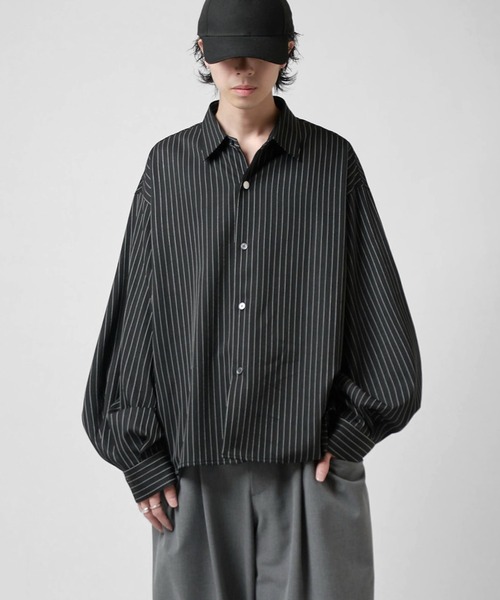Lui's（ルイス） シャツ 「Neucon」BALLOON SLEEVE STRIPE OVER SHIRT