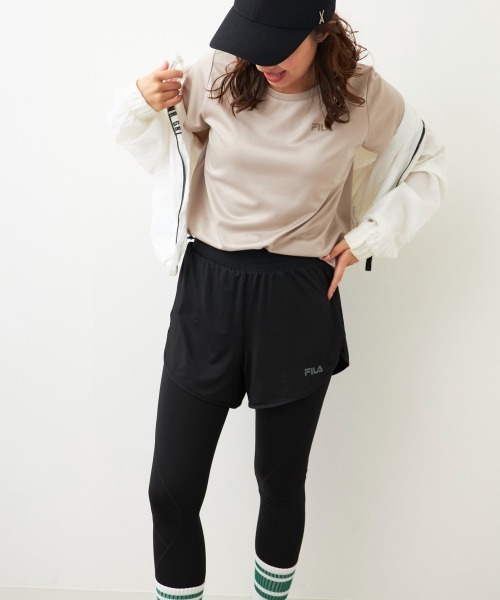 「FILA」 セットアップ LARGE グレイッシュベージュ レディース_画像3