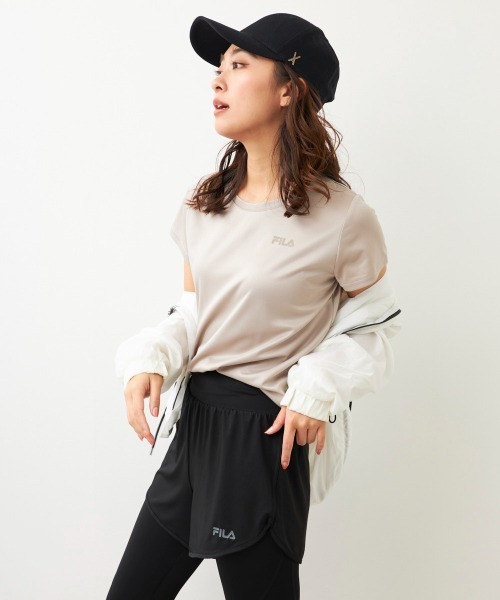 「FILA」 セットアップ LARGE グレイッシュベージュ レディース_画像4