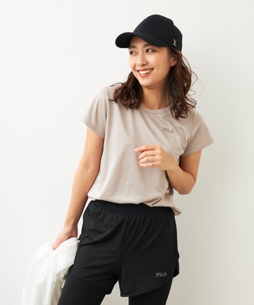 「FILA」 セットアップ LARGE グレイッシュベージュ レディース_画像6