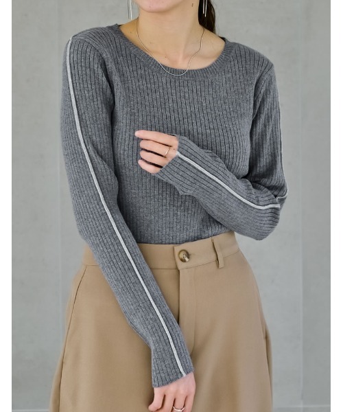 「Re:EDIT」 長袖ニット MEDIUM グレー系その他 レディース_画像2