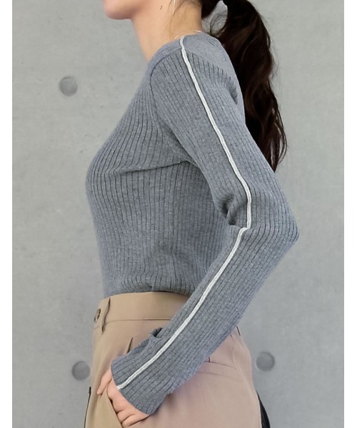 「Re:EDIT」 長袖ニット MEDIUM グレー系その他 レディース_画像3