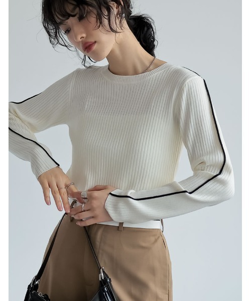 「Re:EDIT」 長袖ニット MEDIUM グレー系その他 レディース_画像8