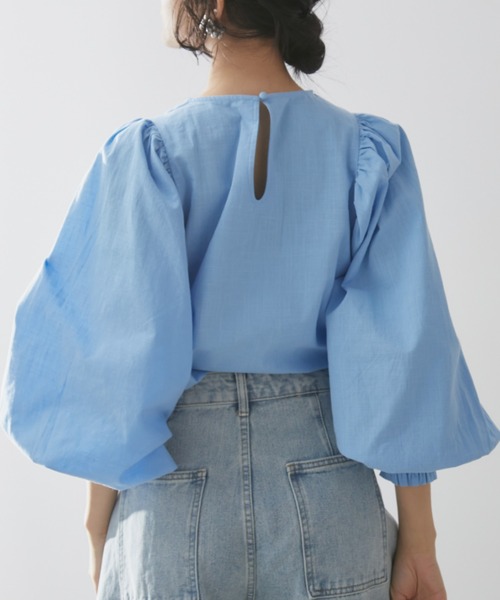 「Libra Cue」 長袖ブラウス FREE ワイン レディース_画像2