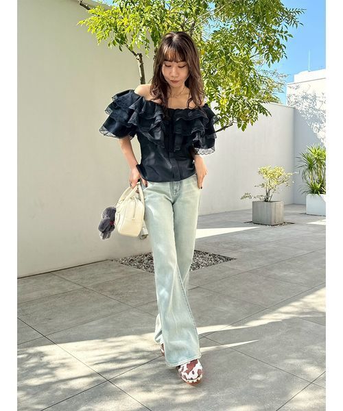 LILY BROWN ストレッチセミフレアデニムパンツ WEB限定00サイズ】ストレッチセミフレアデニムパンツ(デニムパンツ