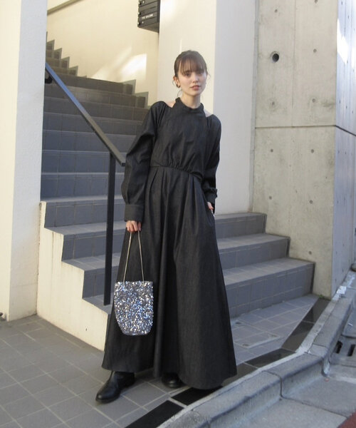 「mystic」 長袖ワンピース 2 ブラック レディース_画像2