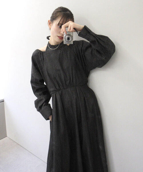 「mystic」 長袖ワンピース 2 ブラック レディース_画像3