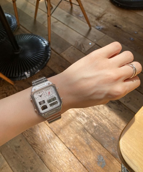 「RECORD LABEL」 デジタル腕時計 FREE シルバー メンズ_画像5