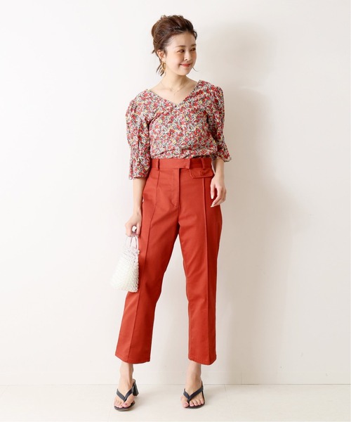 「U by SPICK&SPAN」 半袖ブラウス 36 レッド レディース_画像4