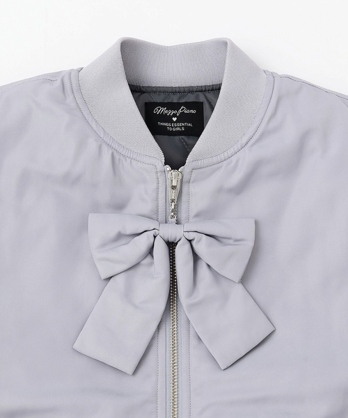 ブルゾン アウター リボンチャームつきMA-1 キッズ 子供服 女の子の画像