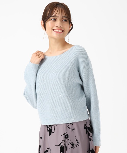 「MISCH MASCH」 長袖ニット フリ- グレー レディース_画像3