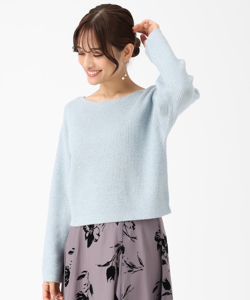 「MISCH MASCH」 長袖ニット フリ- グレー レディース_画像4