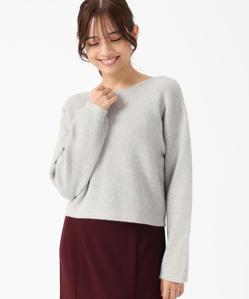 「MISCH MASCH」 長袖ニット フリ- グレー レディース_画像5