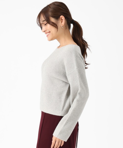 「MISCH MASCH」 長袖ニット フリ- グレー レディース_画像6