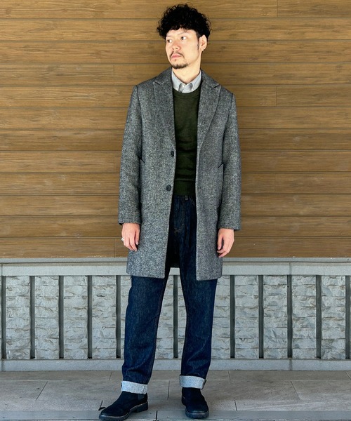 「BANANA REPUBLIC FACTORY STORE」 チェスターコート M チャコールグレー メンズ_画像7