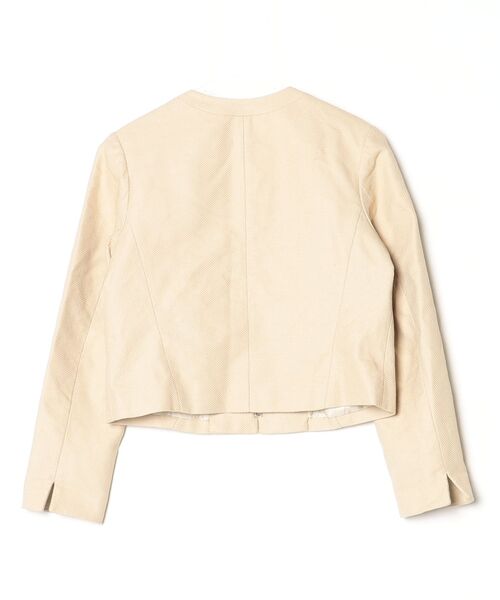 「Demi-Luxe BEAMS」 ノーカラージャケット 38 ベージュ レディース_画像2