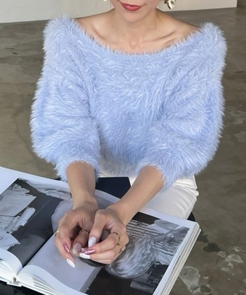 「ROYAL PARTY」 7分袖ニット FREE ホワイト レディース_画像2