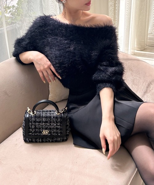 「ROYAL PARTY」 7分袖ニット FREE ホワイト レディース_画像6