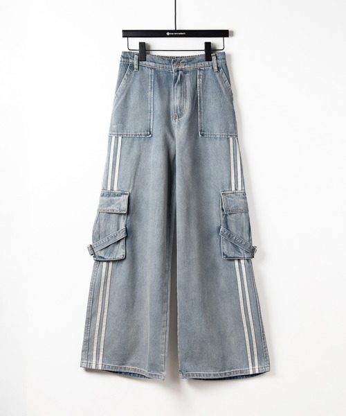 「me+em select」 デニムパンツ X-LARGE ブラック レディース_画像2