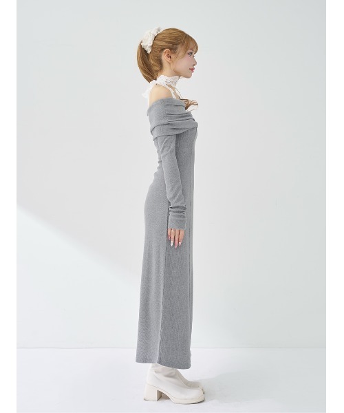 Darich（ダーリッチ） ワンピース レースドッキングオフショルスリット