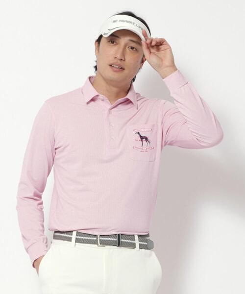 「adabat」 長袖ポロシャツ 46 ピンク メンズ_画像2