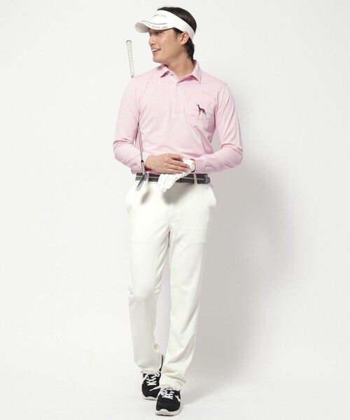 「adabat」 長袖ポロシャツ 46 ピンク メンズ_画像4