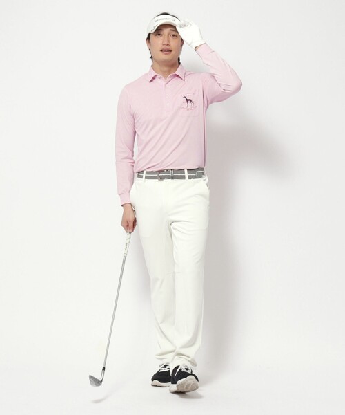 「adabat」 長袖ポロシャツ 46 ピンク メンズ_画像5