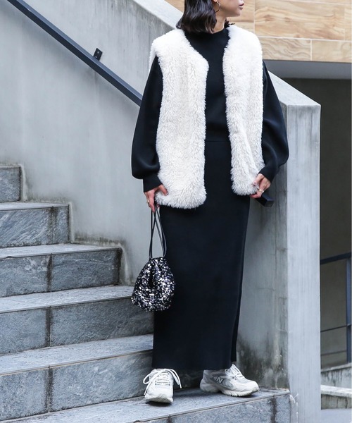 「FREE'S MART」 ニットワンピース SMALL ベージュ レディース_画像10