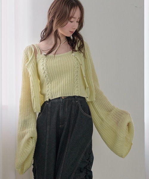 mideal（マイディール） アンサンブル sheer knit flare ensemble