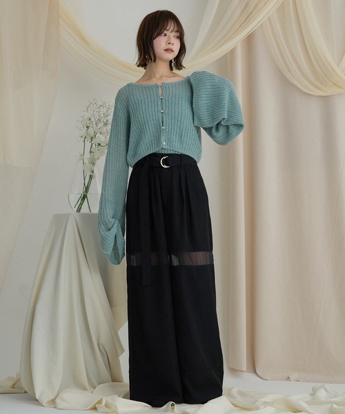 mideal（マイディール） アンサンブル sheer knit flare ensemble