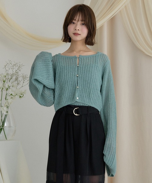 mideal（マイディール） アンサンブル sheer knit flare ensemble