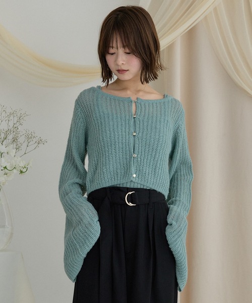 mideal（マイディール） アンサンブル sheer knit flare ensemble