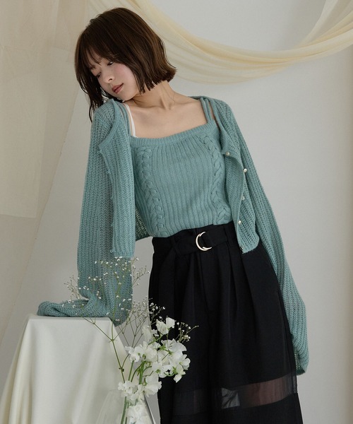 新品★マイスト　シアーアンサンブル mideal（マイディール） アンサンブル sheer knit flare ensemble