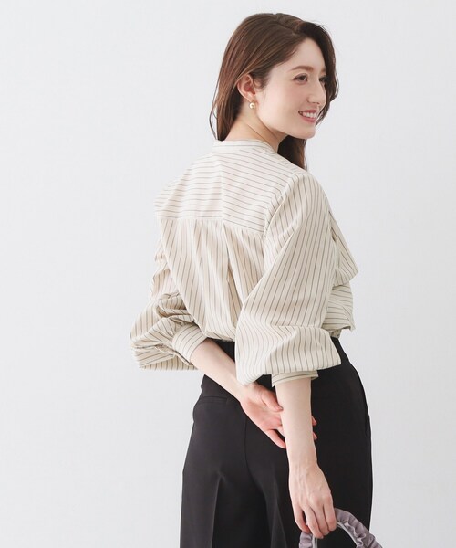 index（インデックス） ブラウス シャツ フリルキーネックシャツ「洗濯